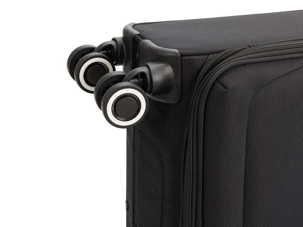 Чемодан TORBER НЕРО, чёрный, переработанный ПЭТ, 40 х 20 х 55 см, 37 л