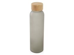 Lume бутылка из матового содово-известкового стекла объемом 500 мл с бамбуковой крышкой - Серый