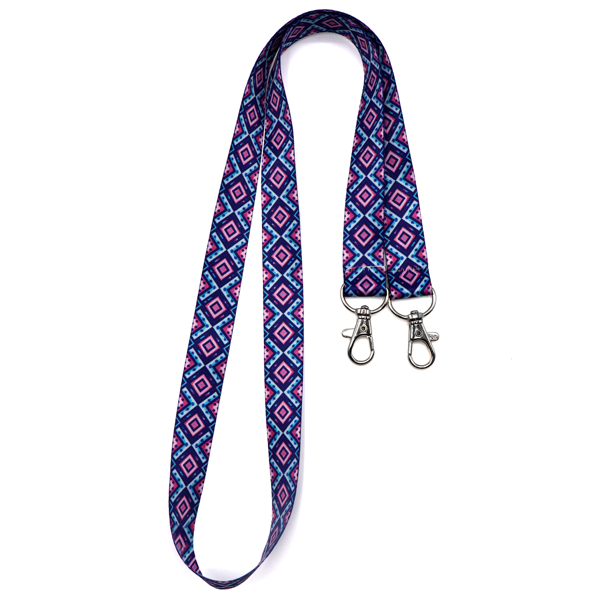 Ланъярд полноцветный Эл с двумя карабинами, 20 мм