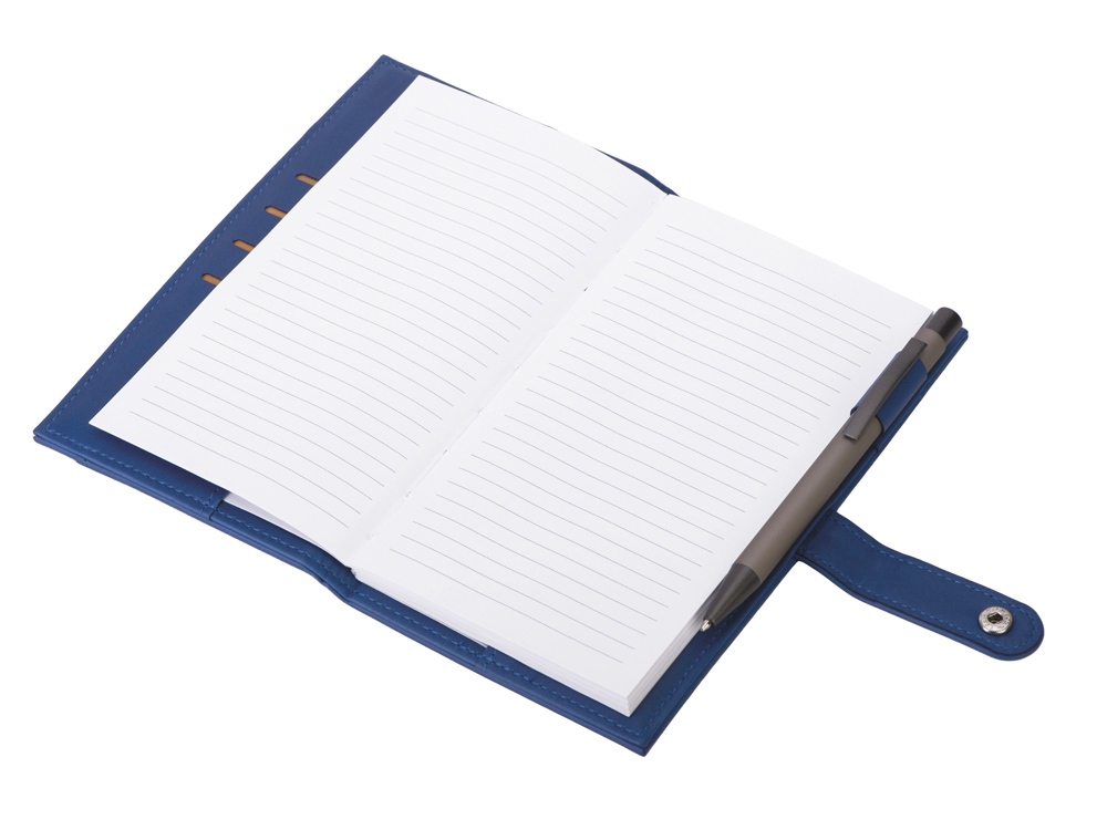 Блокнот-кошелек с сменным блоком А6 Wall Street, 64 листа, синий