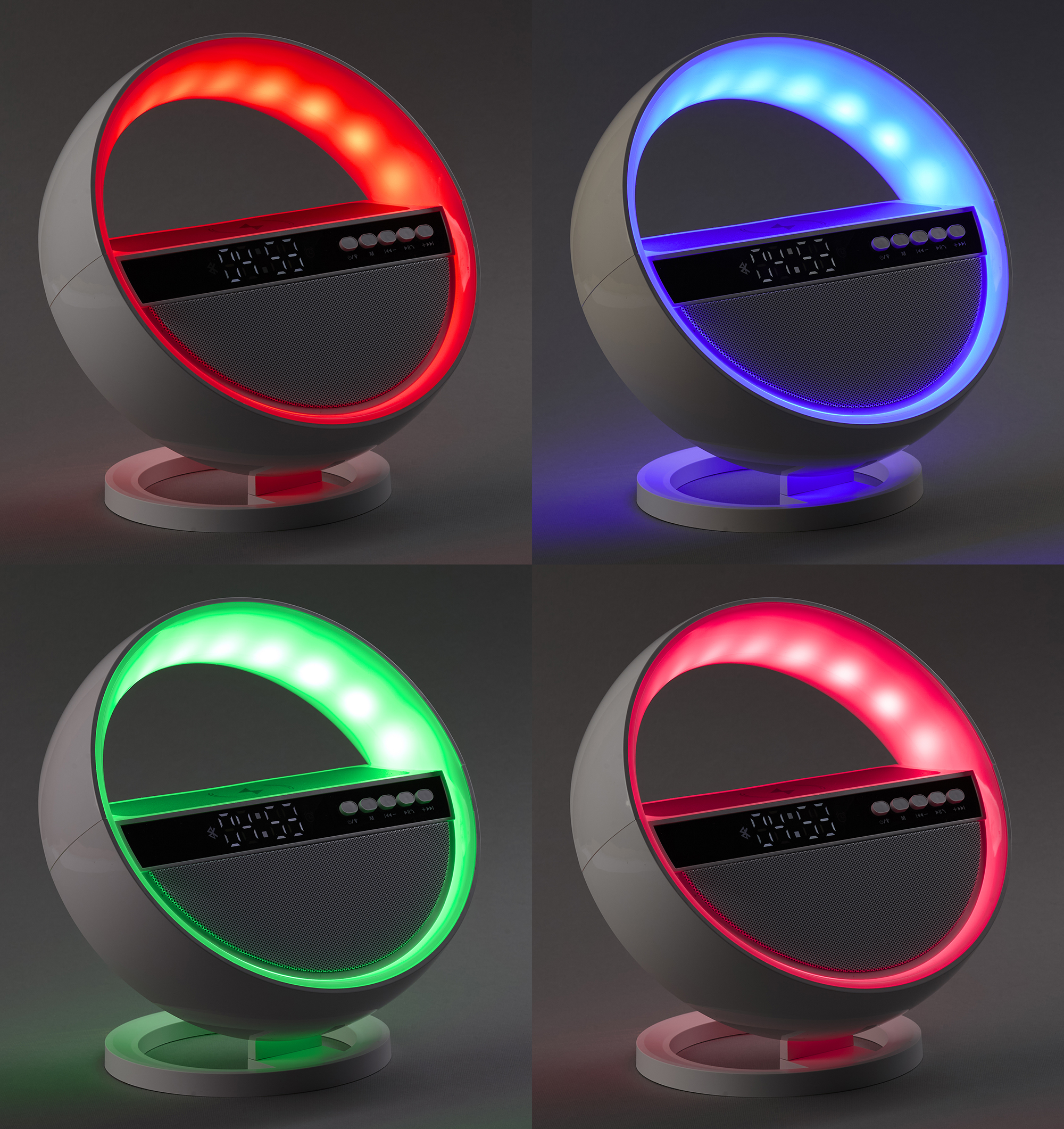 Bluetooth колонка "Smart Orb" 5Вт с беспроводным (15W) ЗУ, лампой, часами, FM радио Bluetooth колонка "Smart Orb" 5Вт с беспроводным (15W) ЗУ, лампой, часами, FM радио