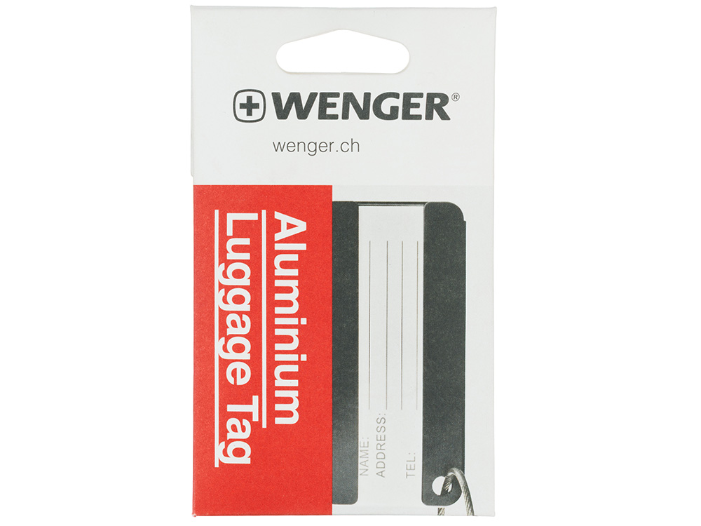 Бирка для багажа WENGER, черная, алюминий, 8 x 0,3 x 4 см Бирка для багажа WENGER, черная, алюминий, 8 x 0,3 x 4 см
