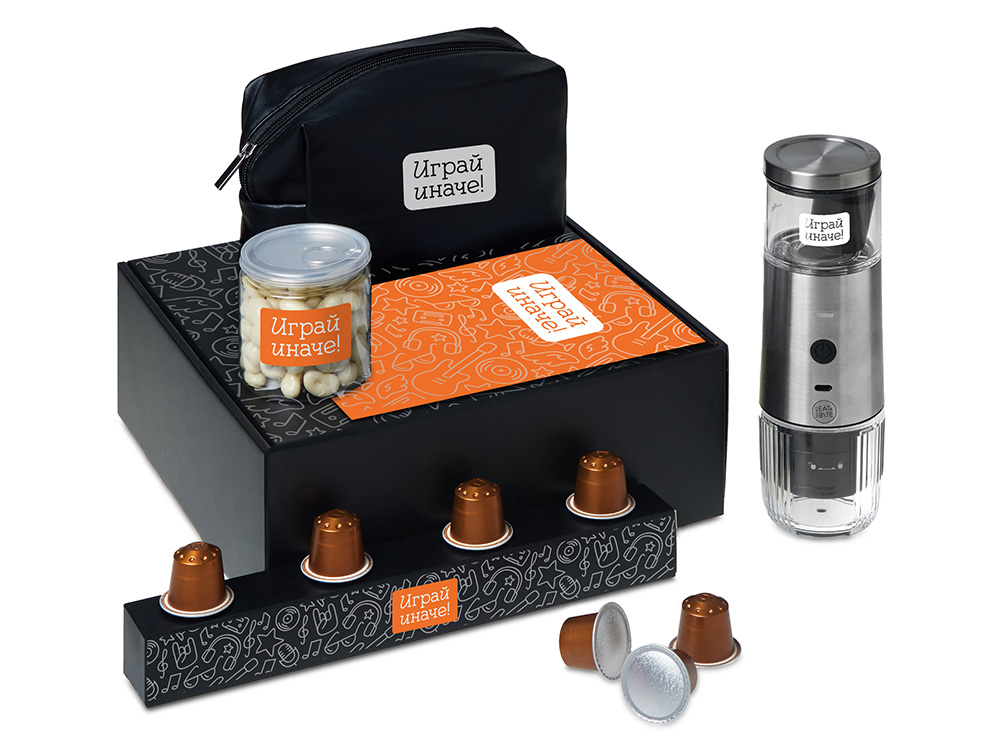 Подарочный набор Re:y. Boost с кофемашиной, капсулами и косметичкой Подарочный набор Re:y. Boost с кофемашиной, капсулами и косметичкой