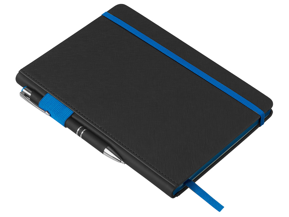 Бизнес блокнот Bossy Junior с цветным срезом, твердая обложка, 96 листов, черный и синий