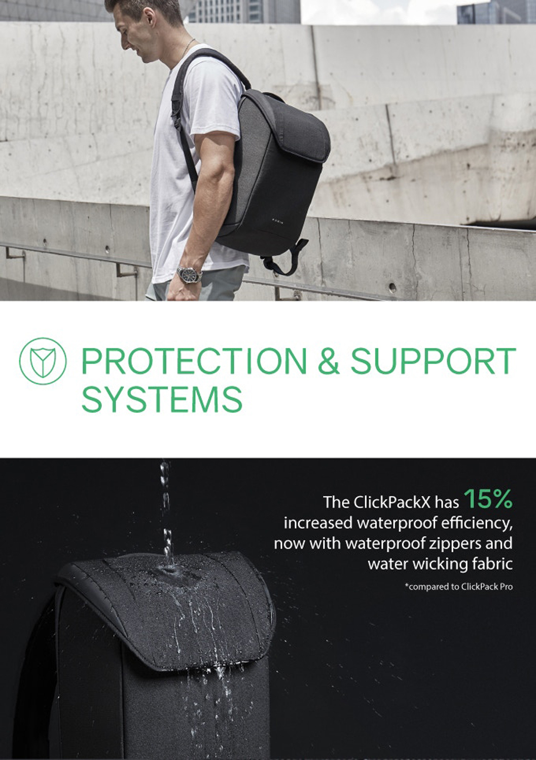 Рюкзак KORIN ClickPack X 45х32х15,5 см, с клапаном, черный