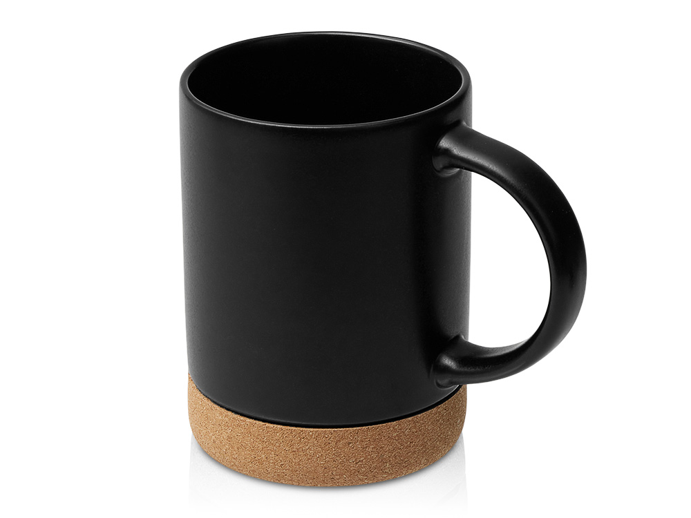 Кружка 450 мл с пробковым дном с крышкой Корк & Бон, черный Кружка 450 мл с пробковым дном с крышкой Корк & Бон, черный