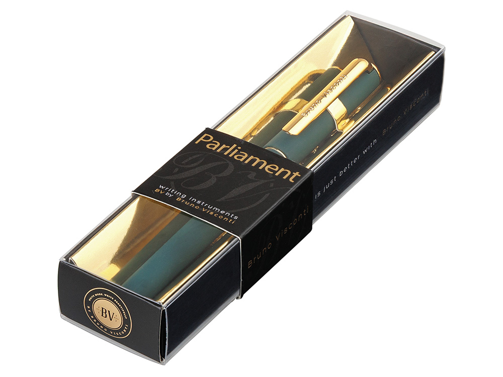 Ручка пластиковая шариковая Parliament, 0,7 мм, синие чернила, зеленый/золотистый Ручка пластиковая шариковая Parliament, 0,7 мм, синие чернила, зеленый/золотистый