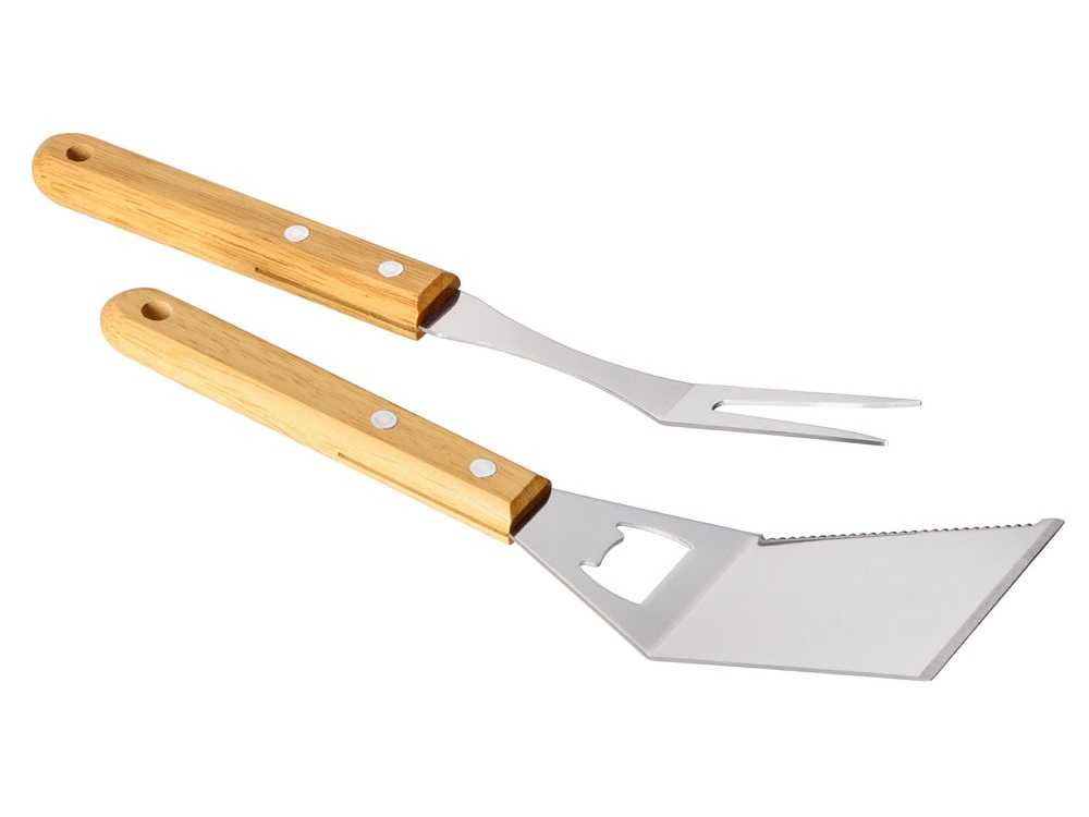 Набор BBQ Grill Master из двух приборов с деревянными ручками Набор BBQ Grill Master из двух приборов с деревянными ручками