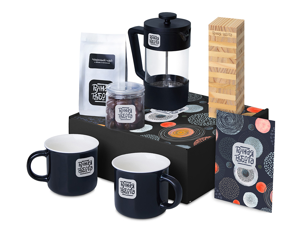 Подарочный набор Re:y. Together  с френчпрессом, кружками и дженгой
