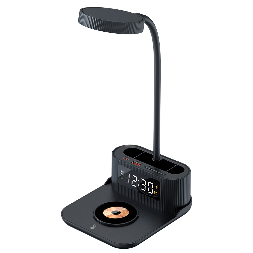 Лампа-органайзер Crolly c беспроводной зарядкой 15W, черный