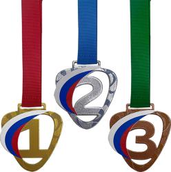 Комплект медалей Зореслав 1,2,3 место с цветными лентами