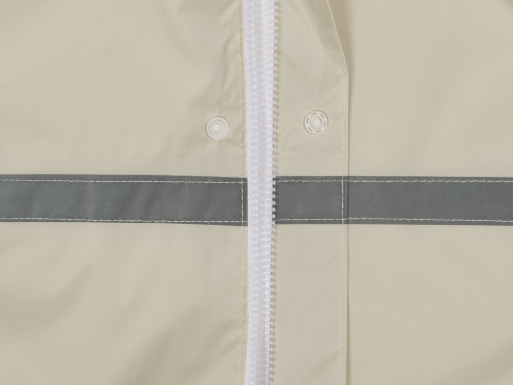 Длиный дождевик Lanai  из полиэстера со светоотражающей тесьмой, молочный