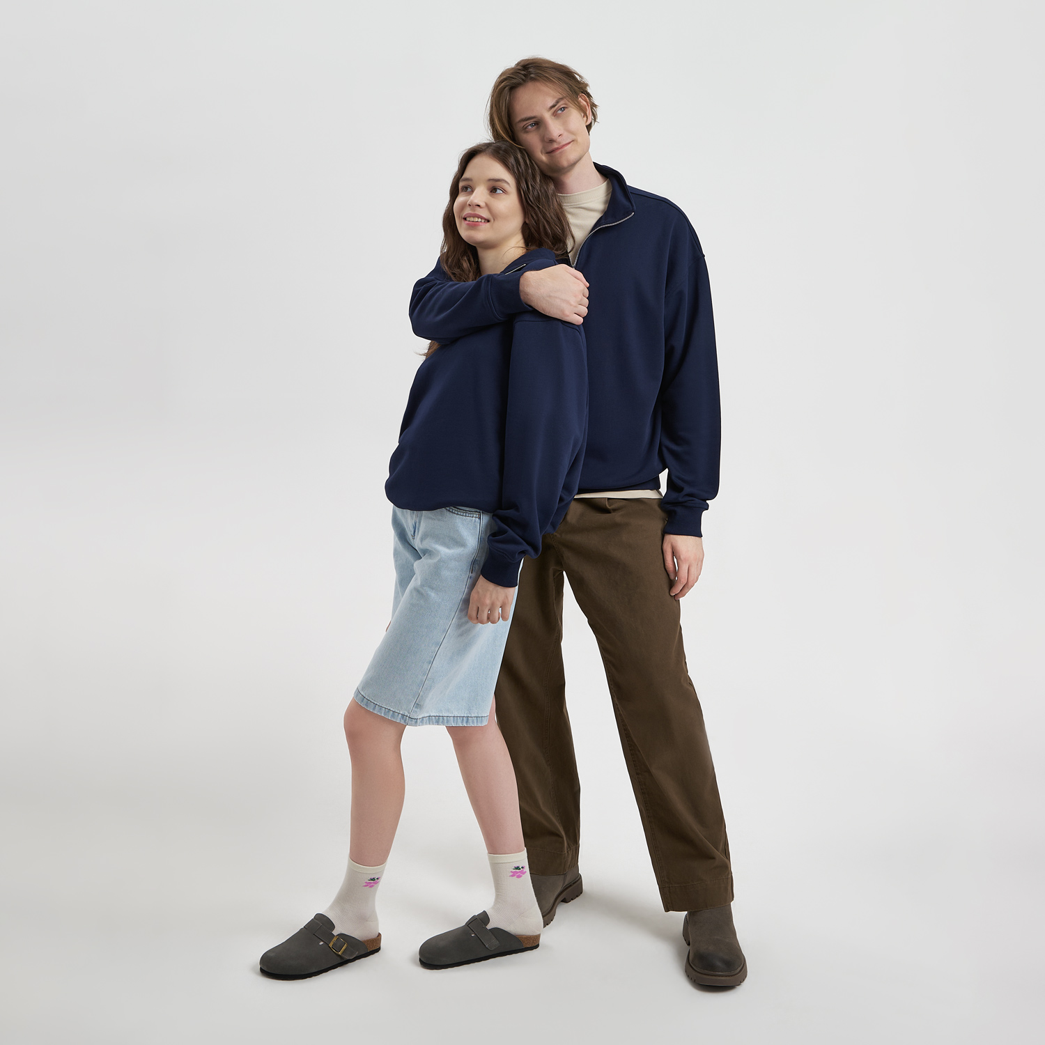 Толстовка на молнии унисекс Флоу (Flow), темно-синяя, размер 5XL/6XL Толстовка на молнии унисекс Флоу (Flow), темно-синяя, размер 5XL/6XL