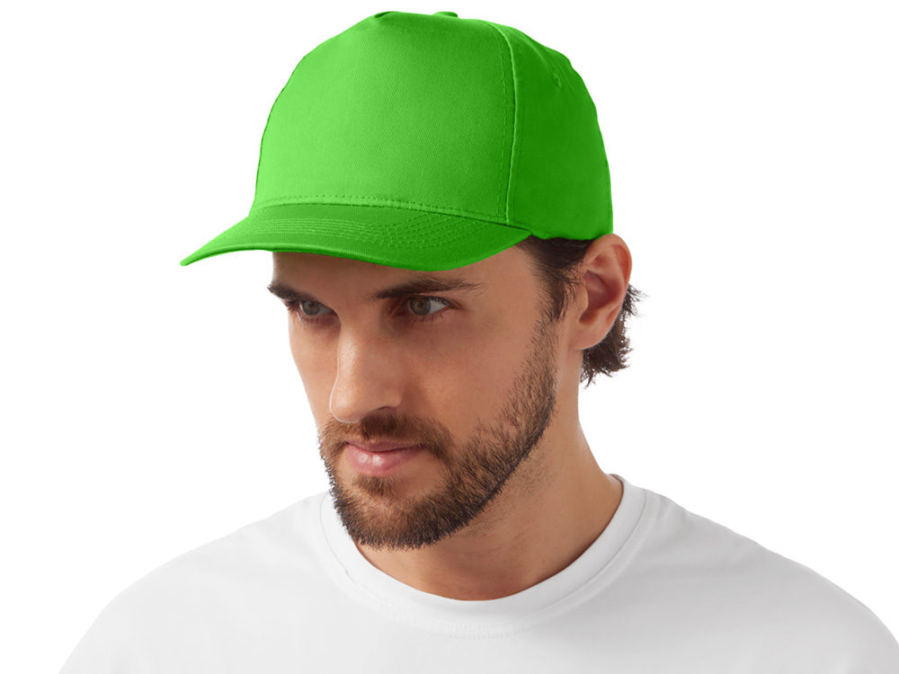 Бейсболка Mix 5-ти панельная 180 гр, зеленое яблоко