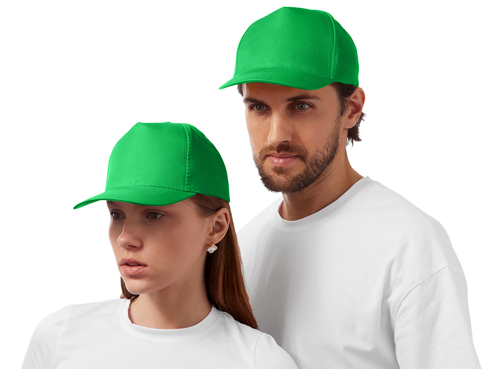 Бейсболка Poly 5-ти панельная 120 гр, зеленый