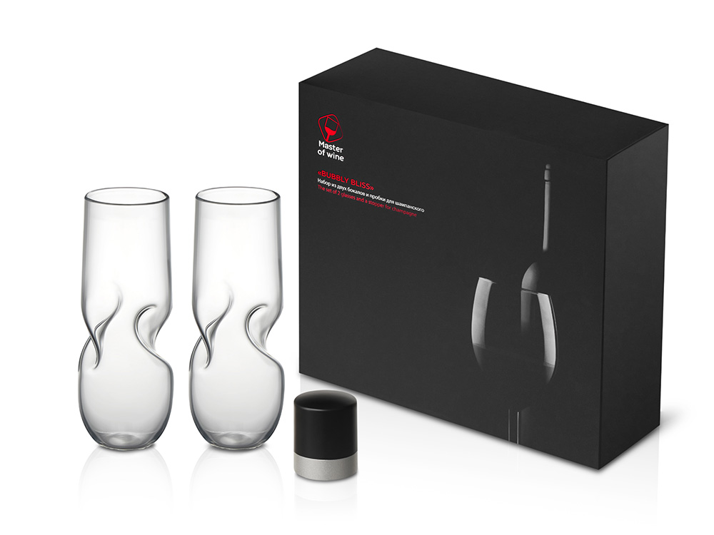 Набор из двух бокалов и пробки для шампанского Bubbly Bliss