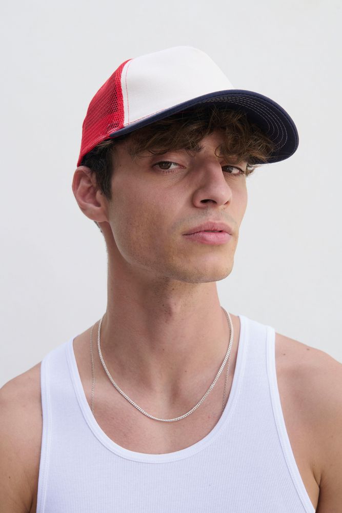 Бейсболка Blink, розовая (лососевая) с молочно-белым