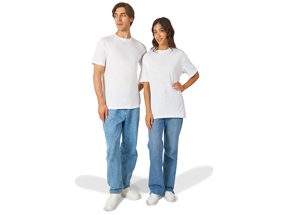 Футболка из джерси с протяжками Portofino унисекс, белый Футболка из джерси с протяжками Portofino унисекс, белый