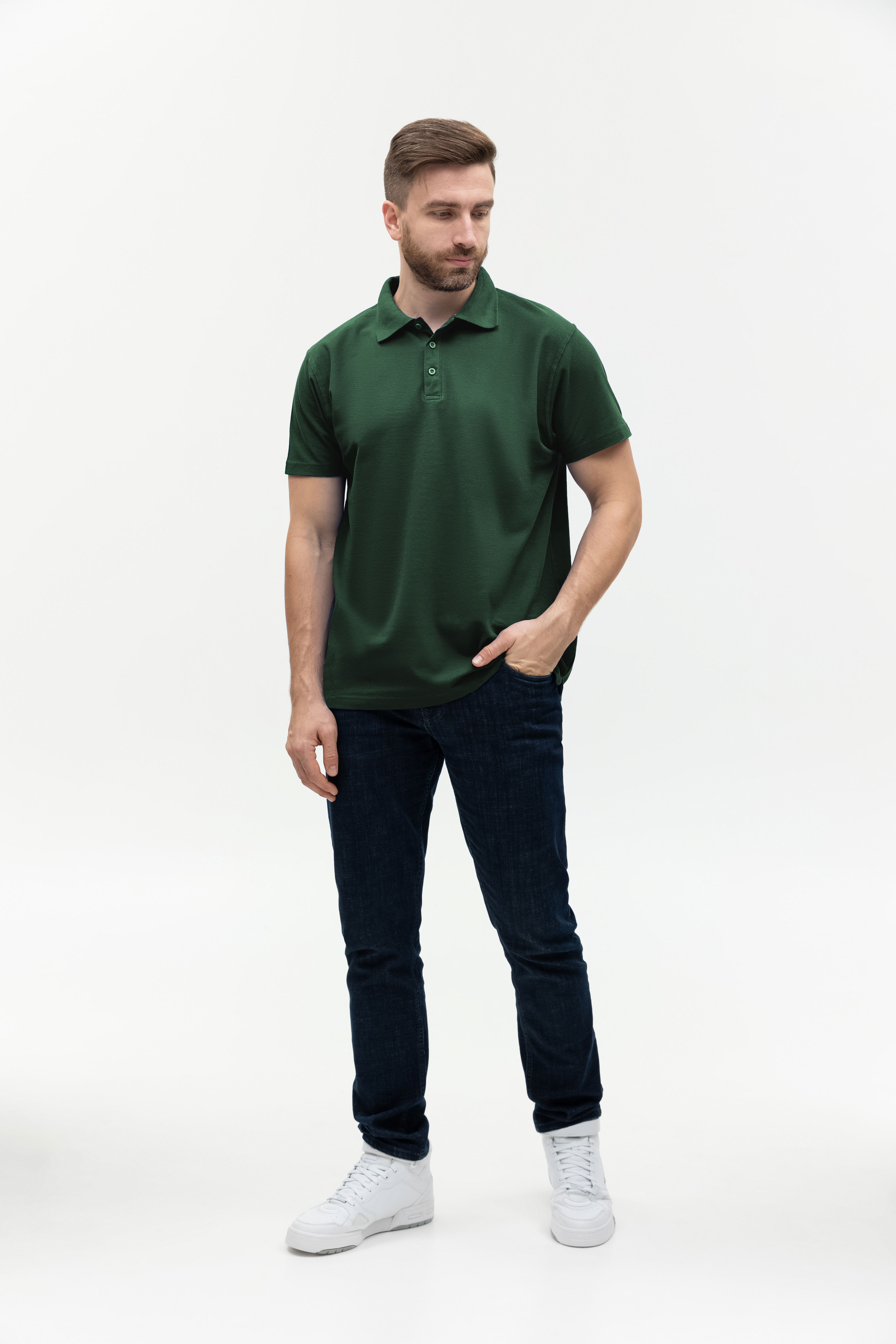 Рубашка поло мужская STAN хлопок/полиэстер 185, 04