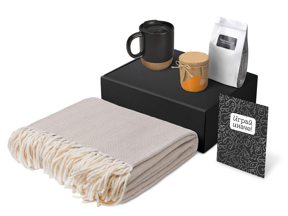 Подарочный набор Re:y. Nest с пледом, кружкой и вареньем