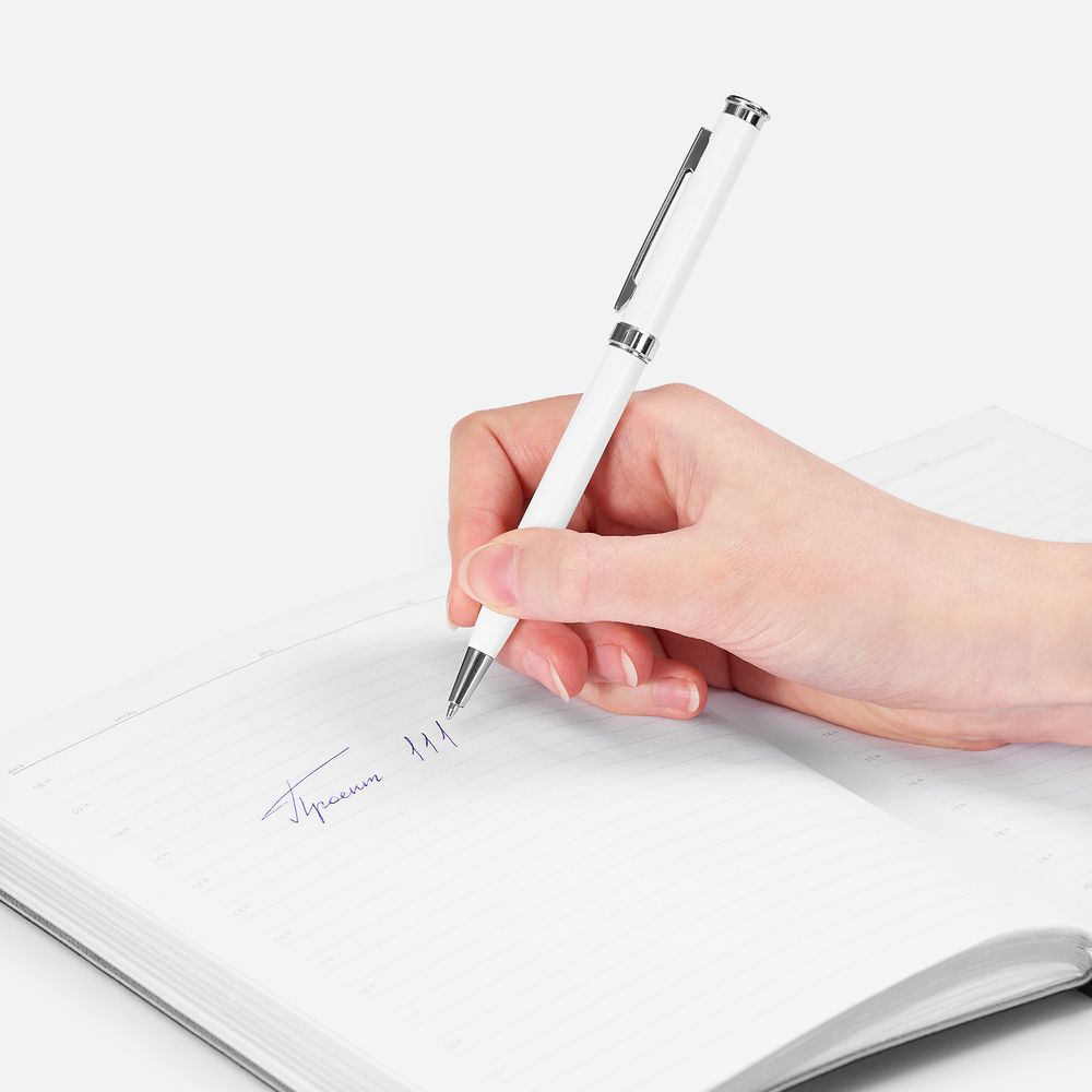 Ручка шариковая Finn Chrome, белая