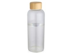 Бутылка Mirage из боросиликатного стекла объемом 650 мл с одинарными стенками и крышкой из бамбука - Прозрачный Бутылка Mirage из боросиликатного стекла объемом 650 мл с одинарными стенками и крышкой из бамбука - Прозрачный