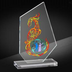 Награда из стекла с цветной печатью