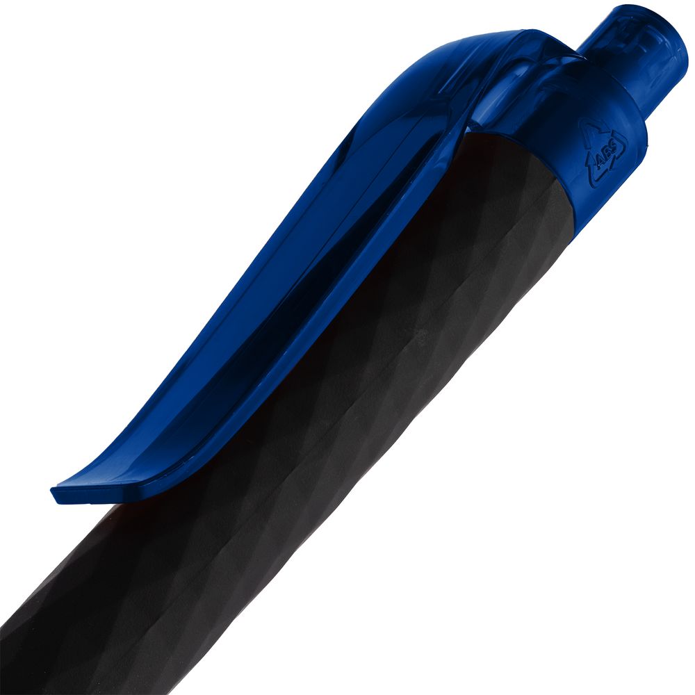 Ручка шариковая Prodir QS01 PRT-T Soft Touch, черная с синим
