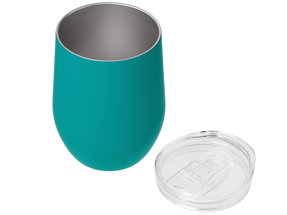 Термокружка Sense Gum, soft-touch, непротекаемая крышка, 370мл, крафтовая упаковка, бирюзовый 320C