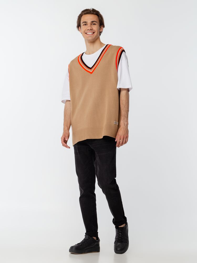 Жилет оверсайз унисекс Cornell в сумке, бежевый Жилет оверсайз унисекс Cornell в сумке, бежевый