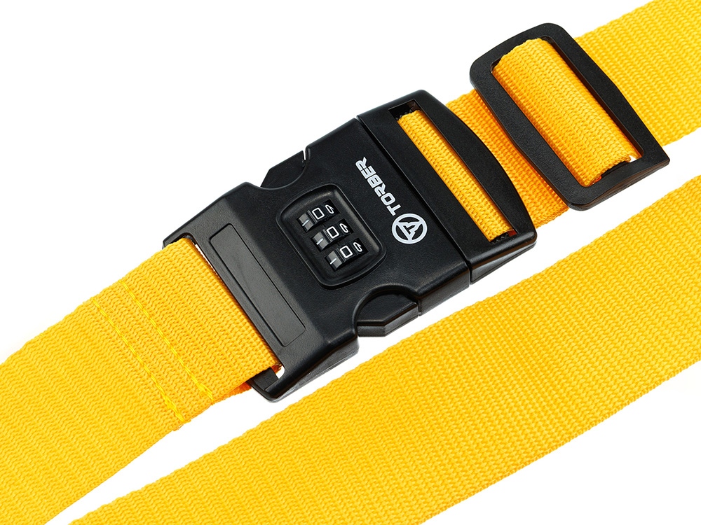 Ремень для чемодана Torber, желтый, 182 х 5 см Ремень для чемодана Torber, желтый, 182 х 5 см