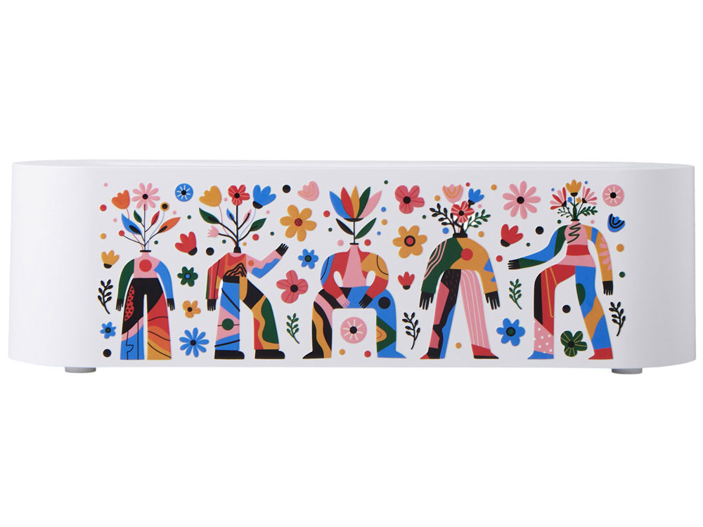 Увлажнитель с эффектом пламени Flame, белый с УФ-печатью DTF