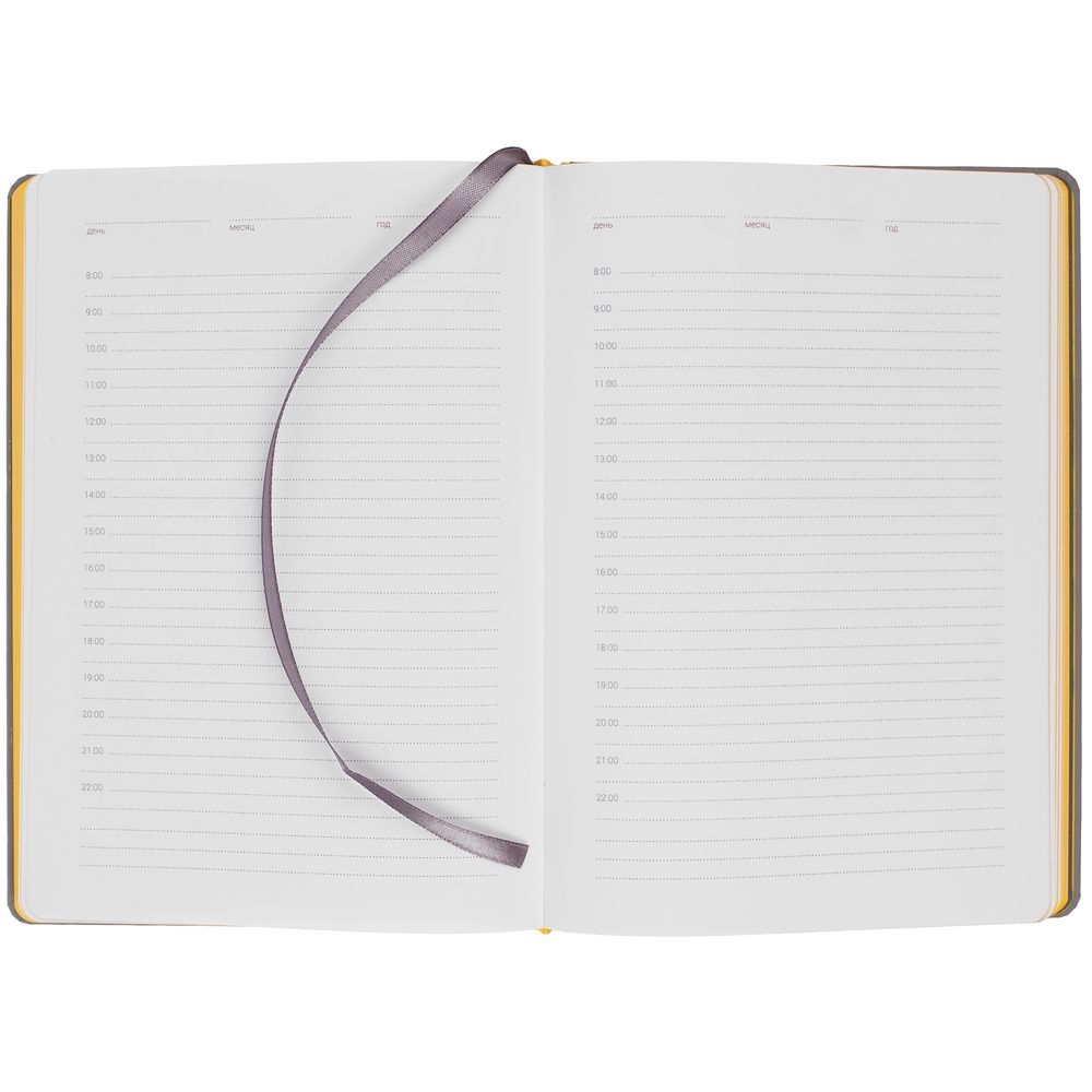 Ежедневник Spain Shall на заказ, недатированный, серый с желтым Ежедневник Spain Shall на заказ, недатированный, серый с желтым