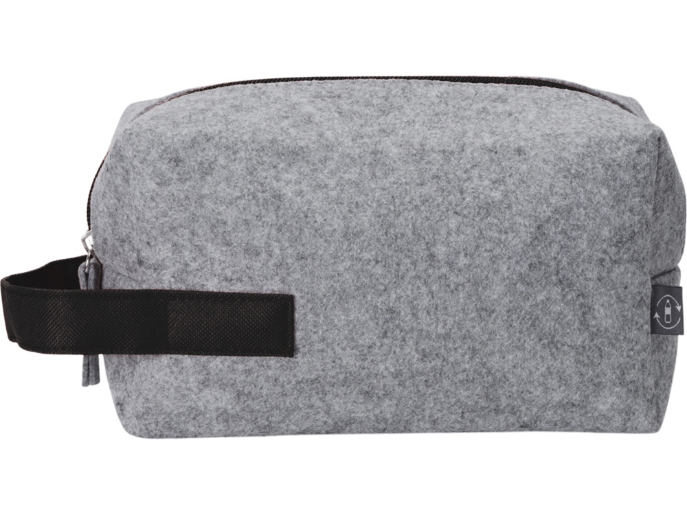 Органайзер для электроники и проводов Felt из RPET-фетра с ручкой, серый с черным