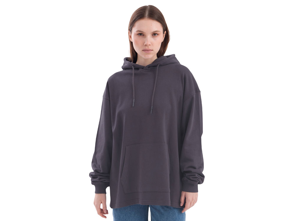 Худи оверсайз Alpha.01 унисекс, темно-серый