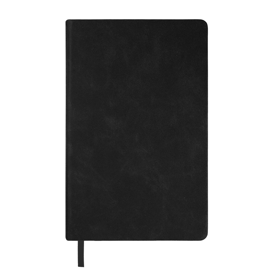 Ежедневник недатированный Muse, черный, формат А5, с оранжевой декоративной полосой, блок в линейку