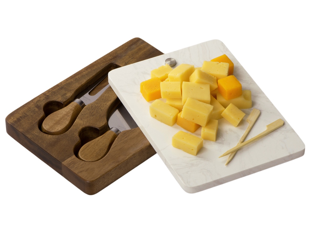 Набор ножей для сыра Fontina, акация и искусственный мрамор Набор ножей для сыра Fontina, акация и искусственный мрамор