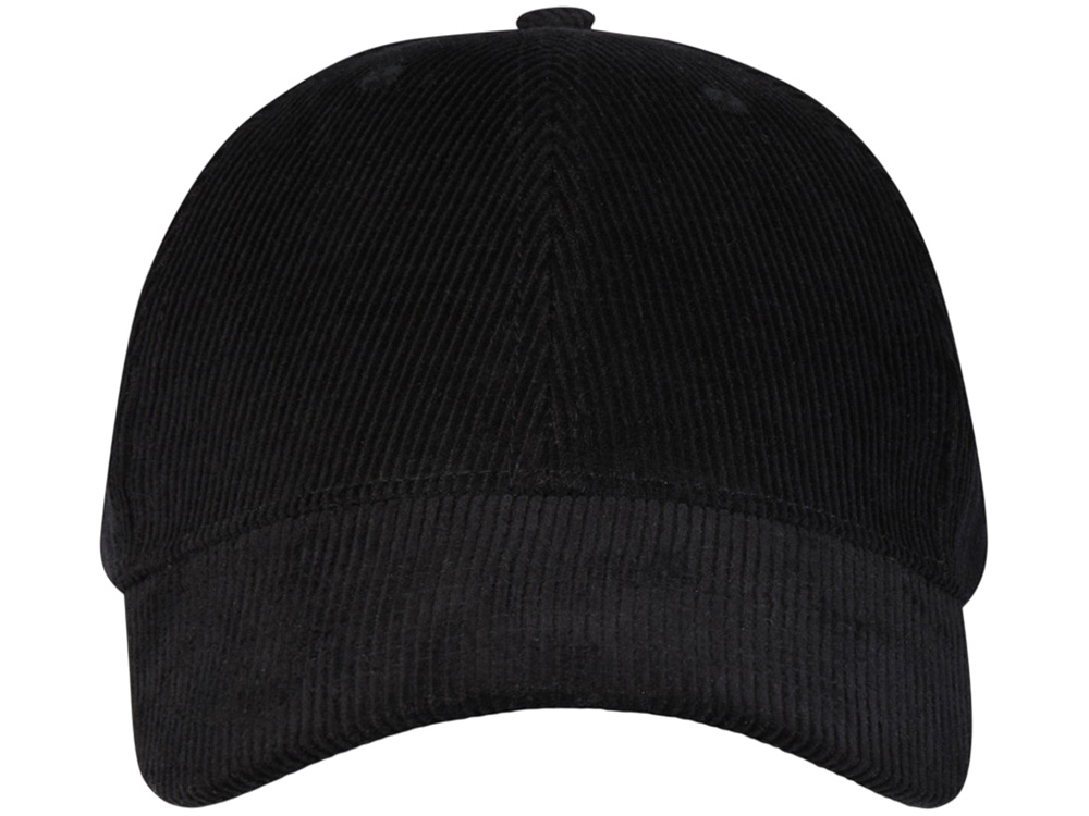 Hutton 6-панельная бейсболка из переработанного хлопка - Сплошной черный