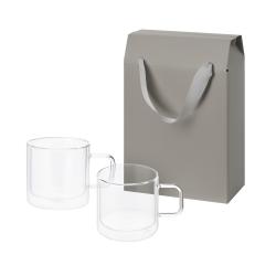 Подарочный набор 2 стеклянные кружки Luna в коробке-пакете