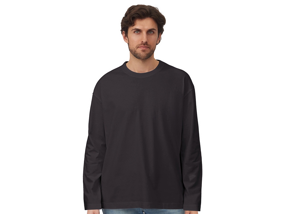 Футболка с длинным рукавом оверсайз Berlin унисекс темно-серый