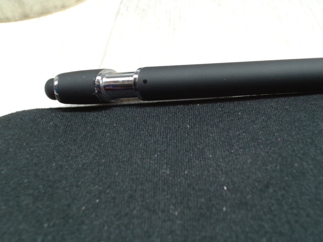 Ручка металлическая soft-touch шариковая со стилусом Sway, черный/серебристый (P)