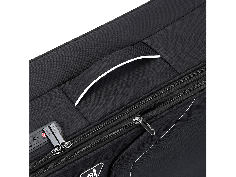 Чемодан TORBER НЕРО, чёрный, переработанный ПЭТ, 44 х 25 х 67 см, 63 л