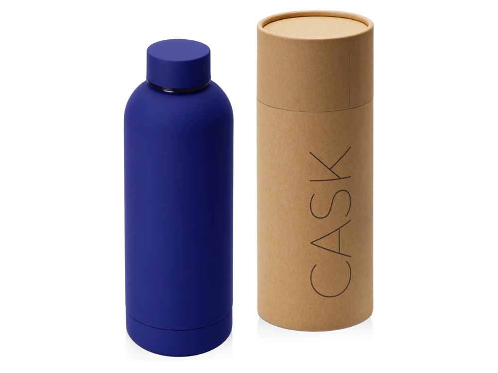 Вакуумная термобутылка Cask Waterline, soft touch, 500 мл, тубус, синий Вакуумная термобутылка Cask Waterline, soft touch, 500 мл, тубус, синий