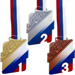 Комплект медалей Родослав 1,2,3 место с лентами триколор