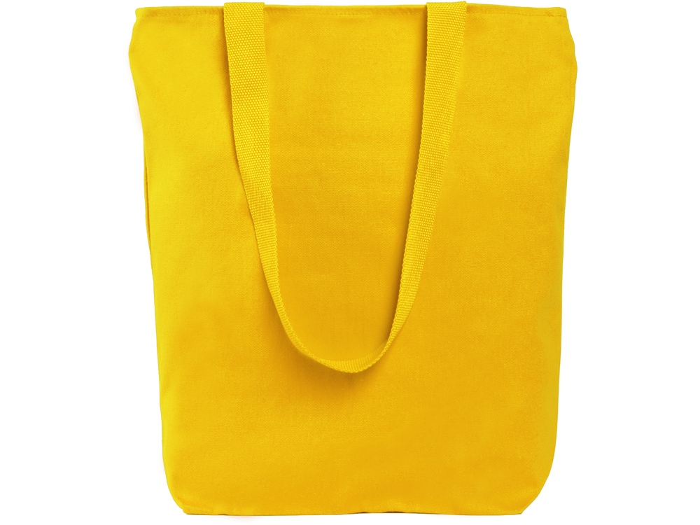 Сумка на молнии Zipper из хлопка 280 г c карманом на молнии спереди, желтый