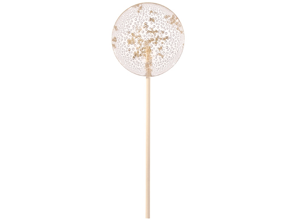 Леденец Круг прозрачный из изомальта с серебристой посыпкой, 30 гр.