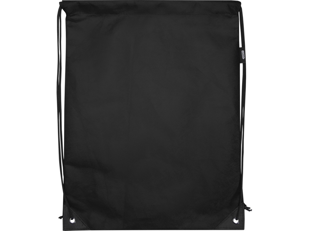 Рюкзак-мешок  на шнурке Evergreen из переработанного нетканого материала, сплошной черный