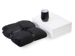 Подарочный набор Dreamy hygge 2.0 с пледом и термокружкой, черный Подарочный набор Dreamy hygge 2.0 с пледом и термокружкой, черный