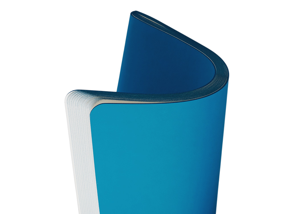 Блокнот Audrey А5 на сшивке в гибкой обложке софт-тач, синий