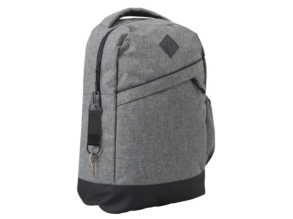 Брелок-ремувка Carabinier из ткани с вставкой из экокожи и карабином, черный